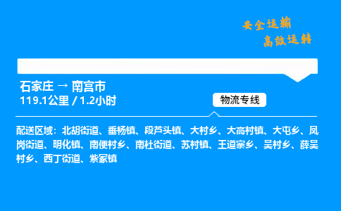 石家庄到南宫市物流公司|石家庄到南宫市物流专线|门到门运输