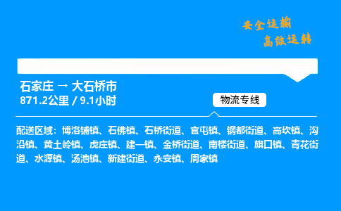 石家庄到大石桥市物流公司|石家庄到大石桥市物流专线|门到门运输